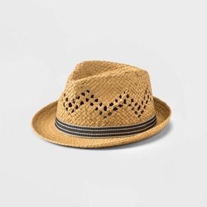 2pc Cat & Jack Kids' Straw Fedora Hat NWT